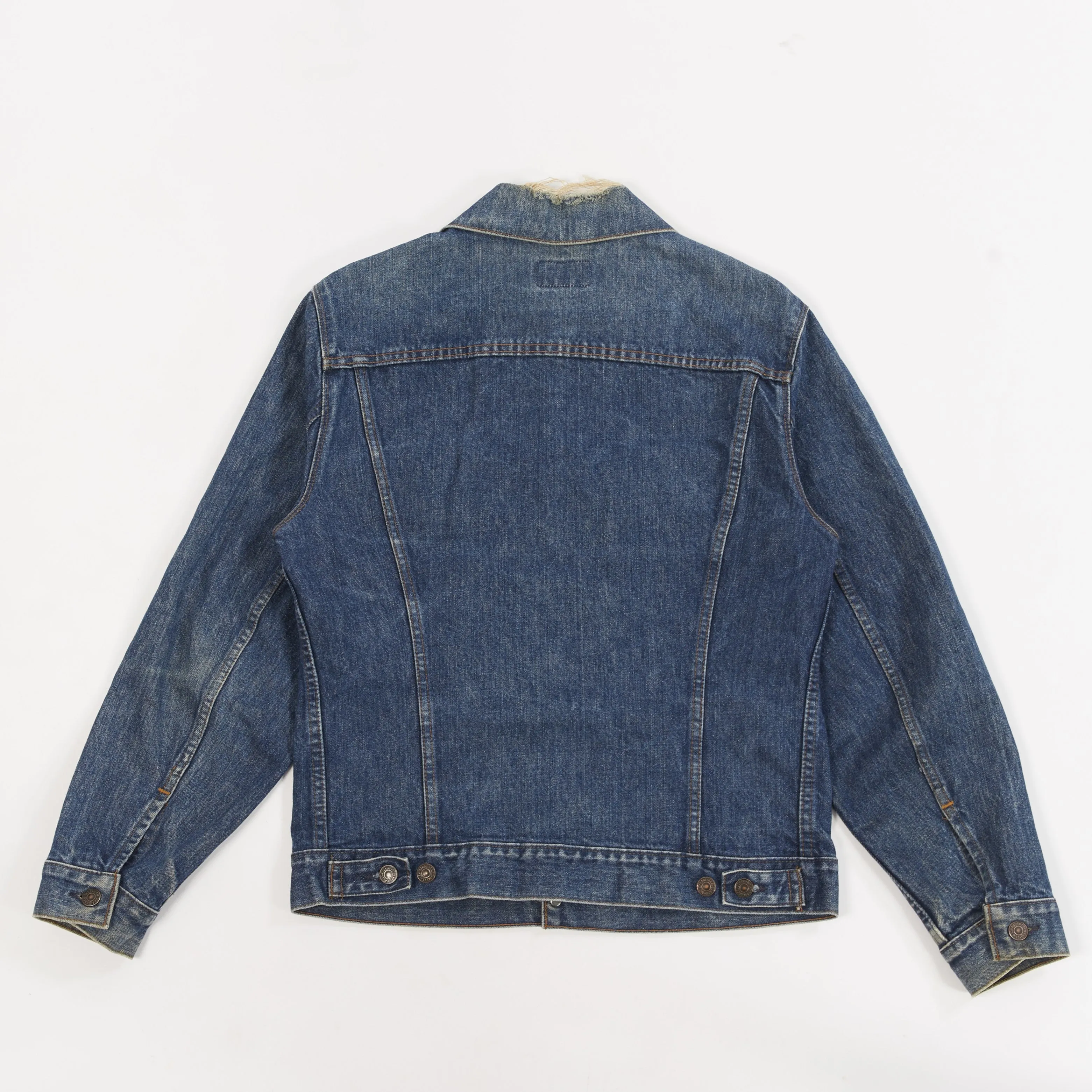 1980's Vintage Levi's Trucker Jacket| 75505-0217| Union Made| Medium Wash| Denim Jean Jacket| 2 pockets| Levi Strauss & co. (Men's 38)