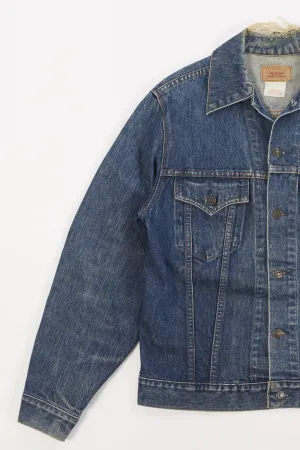 1980's Vintage Levi's Trucker Jacket| 75505-0217| Union Made| Medium Wash| Denim Jean Jacket| 2 pockets| Levi Strauss & co. (Men's 38)