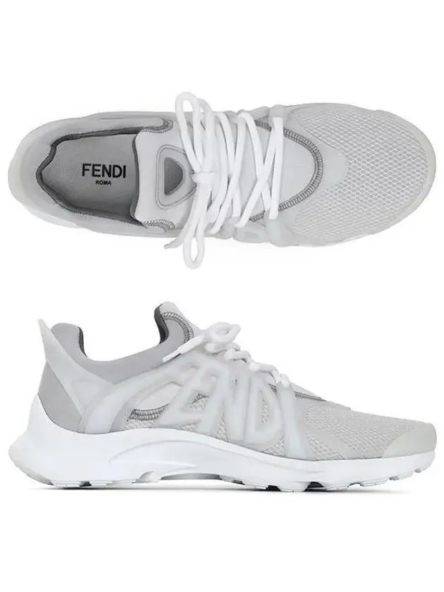 3D Rubber Logo Low Top Sneakers White