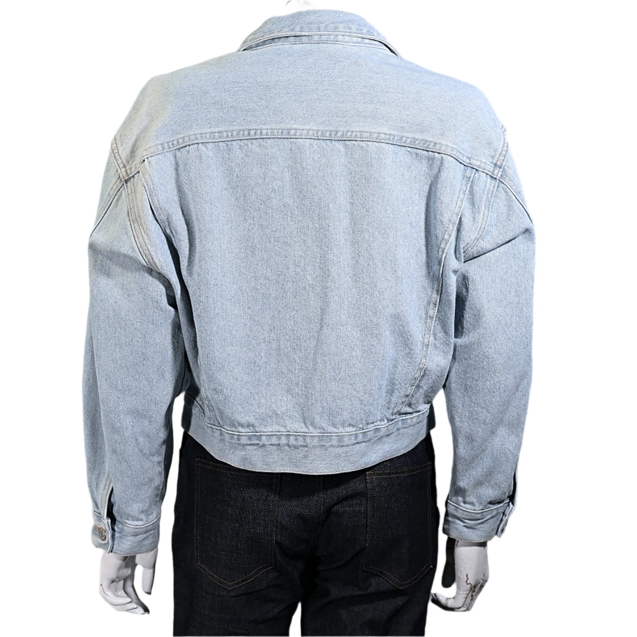 80s Guess Cropped Light Acid Washed Denim Jacket, Georges Marciano S