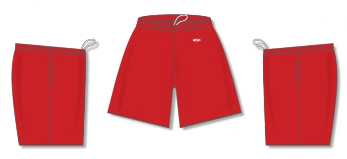 Athletic Knit (AK) LS1700M-005 Mens Red Lacrosse Shorts