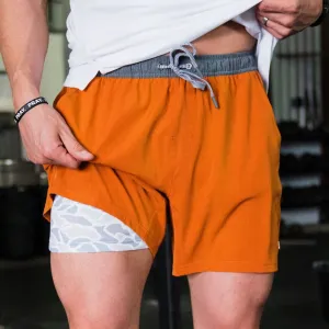 Athletic Short - Orange - White Camo Liner