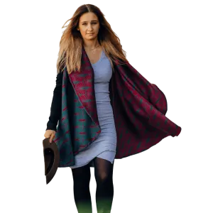 Babywearing Long Cardigan Deco Maroon Moss by LennyLamb