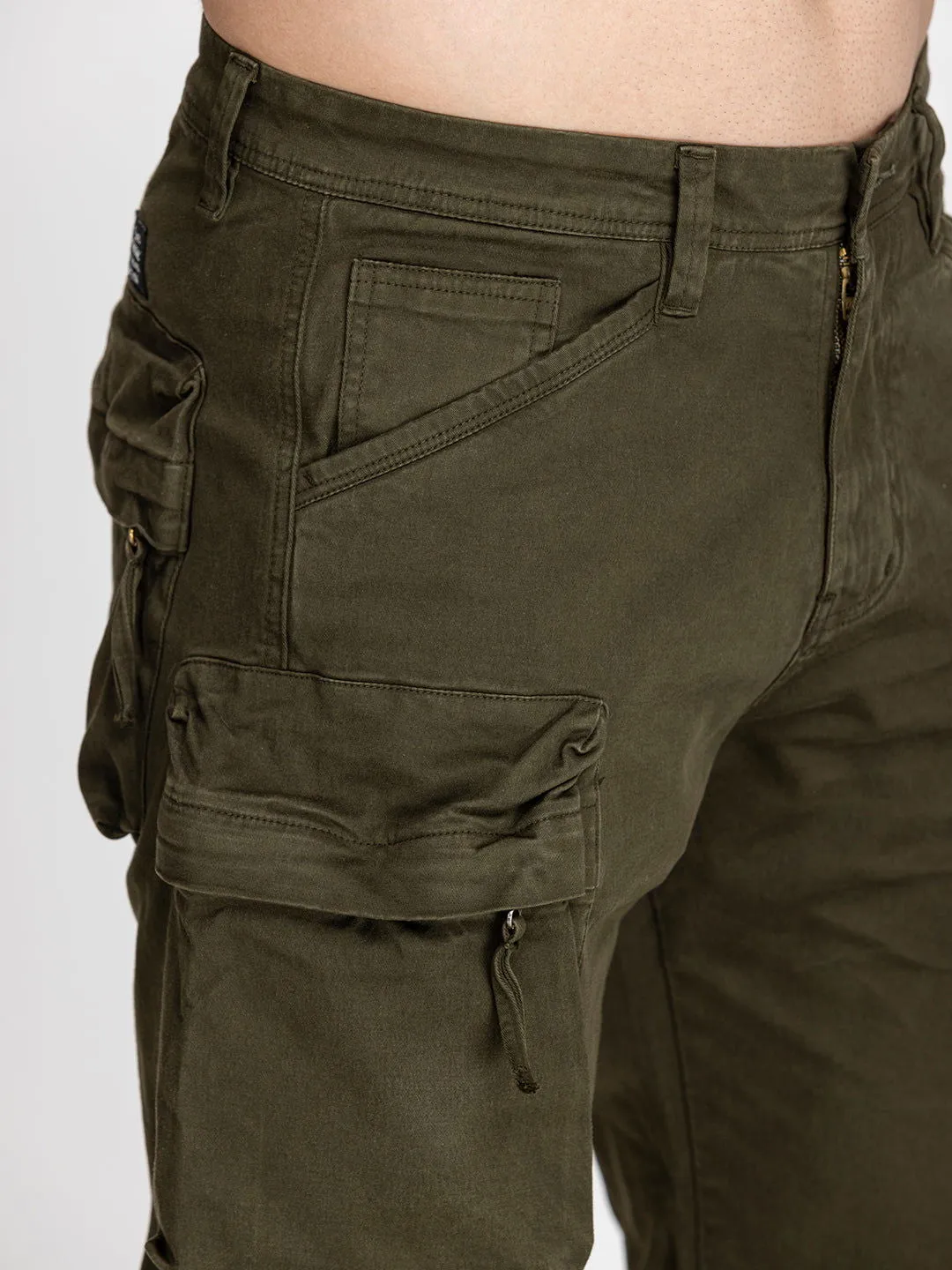 Baggy Utility Pants-10 pockets Dark green