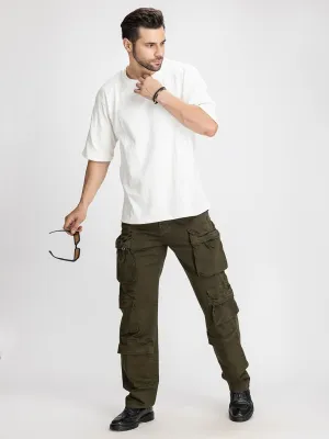 Baggy Utility Pants-10 pockets Dark green