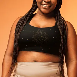 Black gold longline sports bra, lioness-love