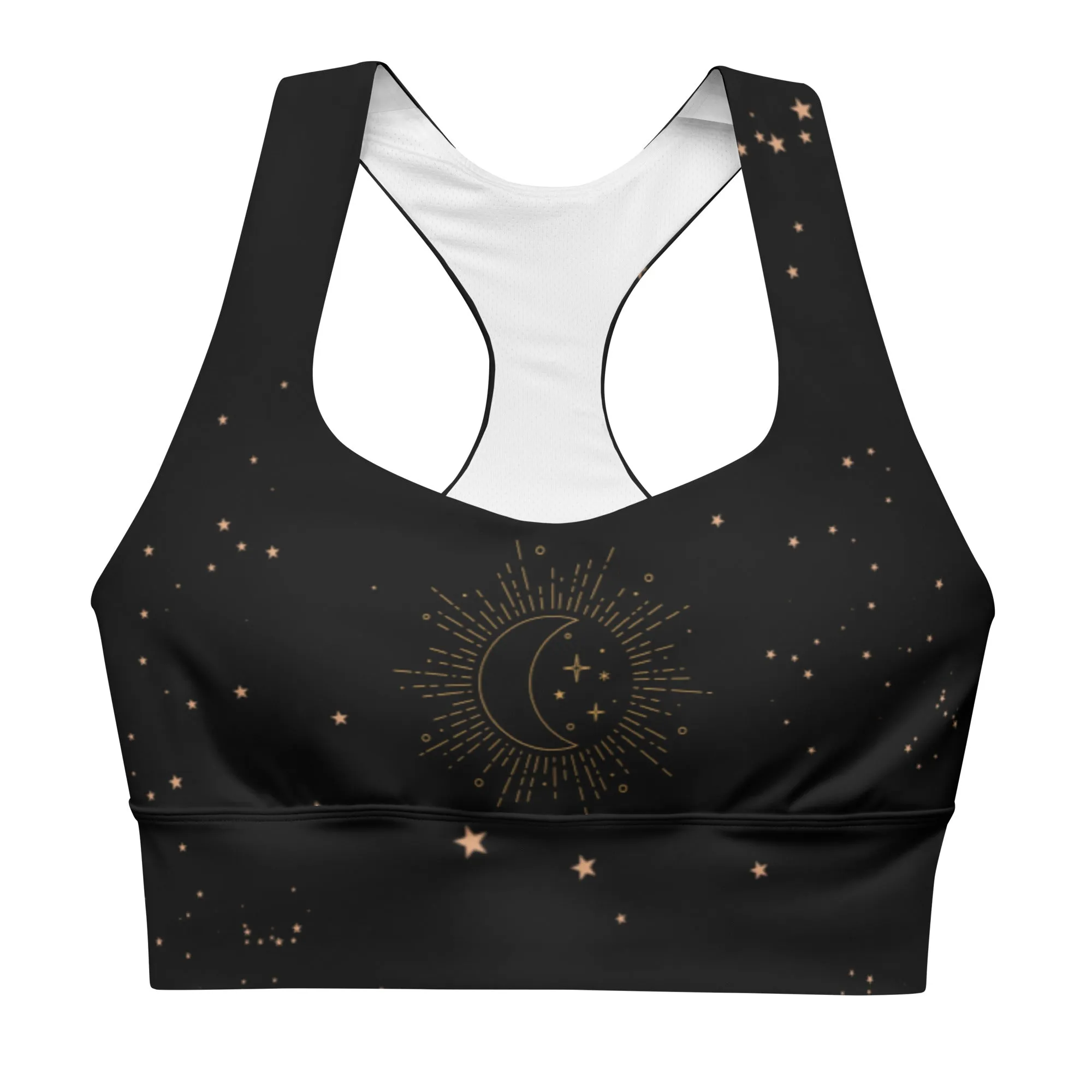 Black gold longline sports bra, lioness-love