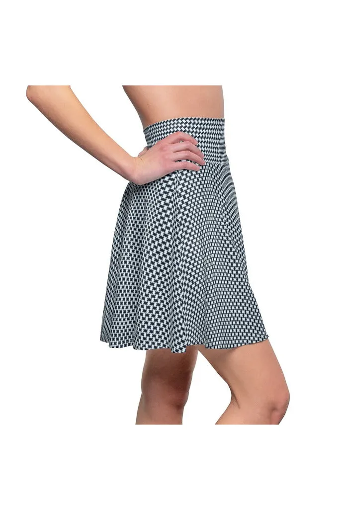 Blue Corduroy Women's Skater Skirt