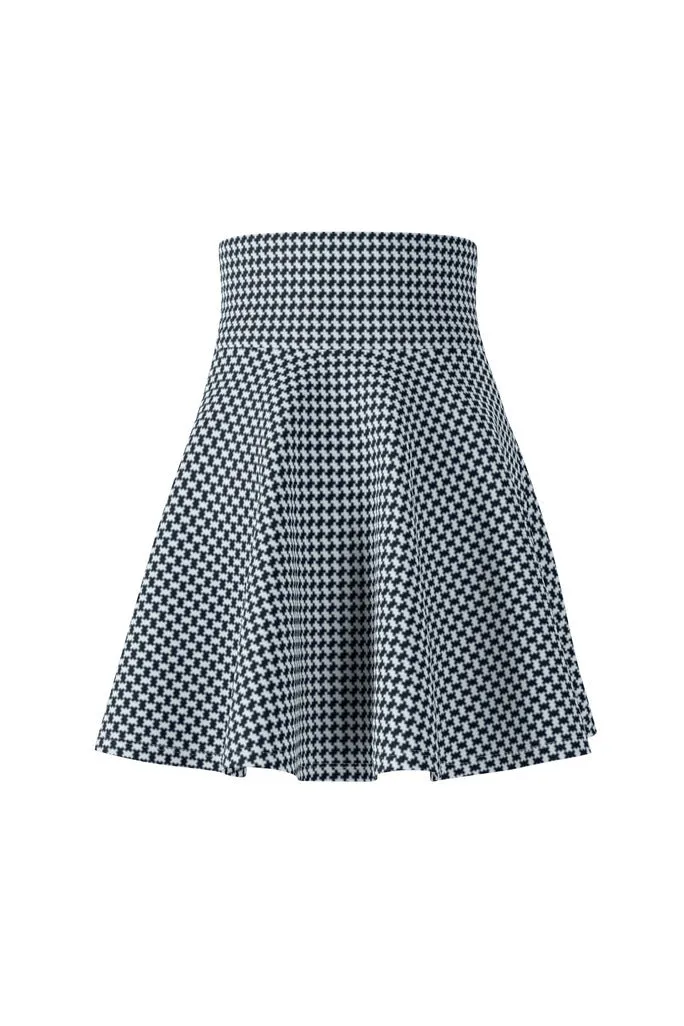 Blue Corduroy Women's Skater Skirt