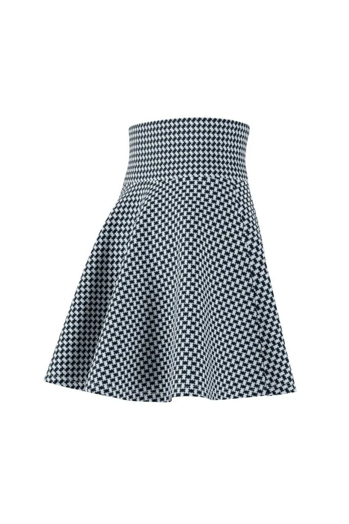 Blue Corduroy Women's Skater Skirt