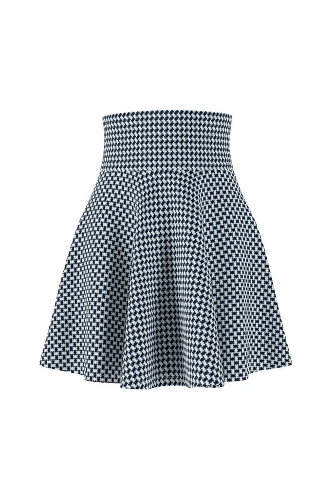 Blue Corduroy Women's Skater Skirt