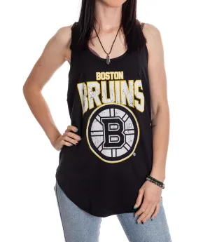 Boston Bruins Ladies "Distressed" Lace Flowy Tank Top