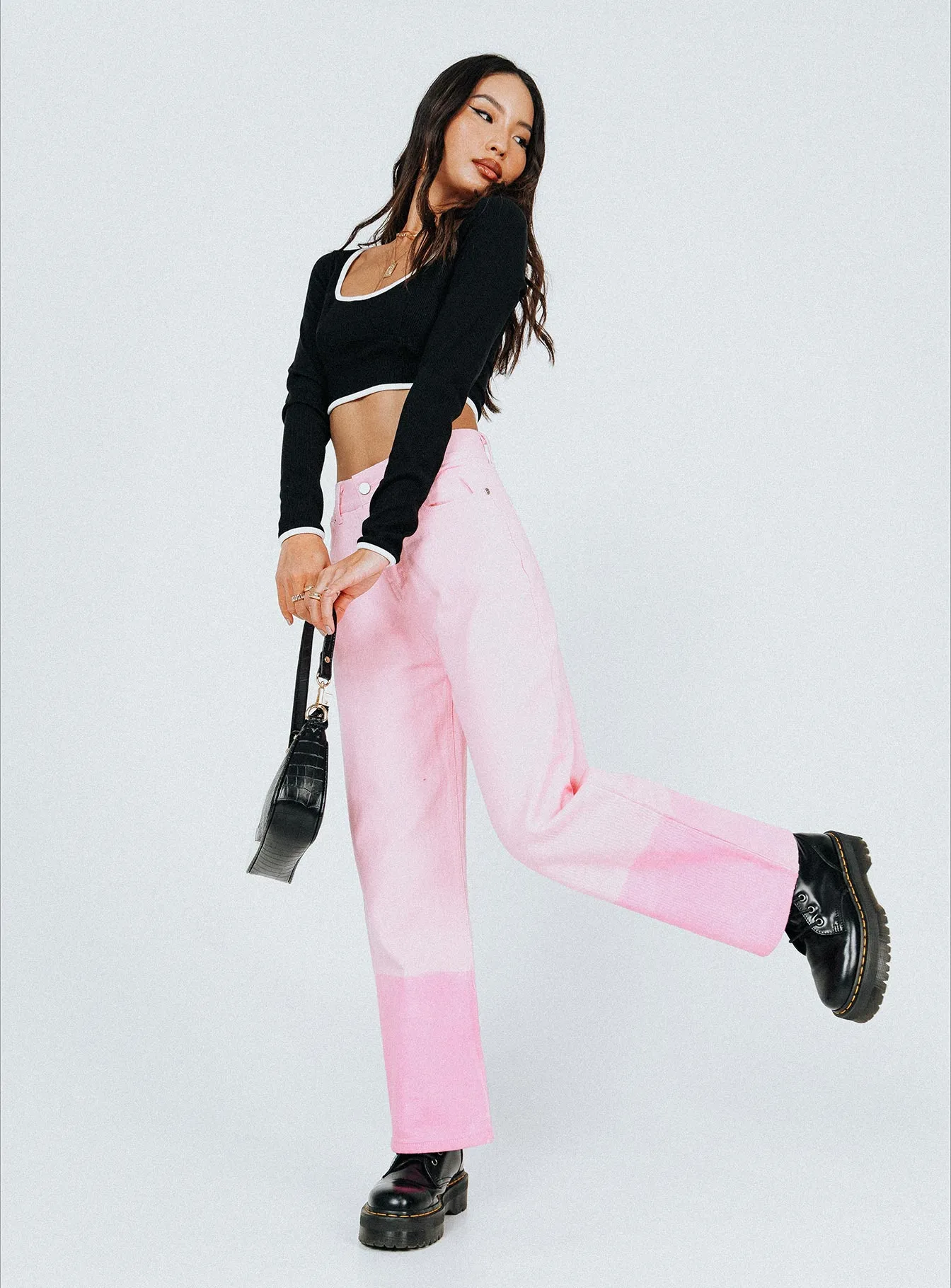 Cameran Straight Leg Denim Jeans Pink