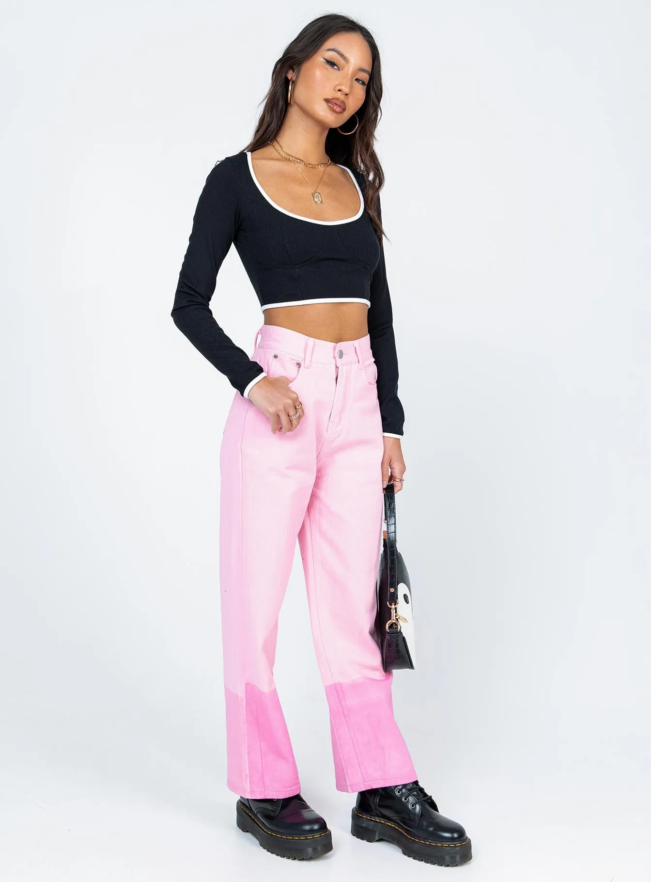 Cameran Straight Leg Denim Jeans Pink