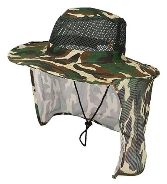 Camo Sun Hat - Face & Neck Coverage ~ UPF 50 Sun Protection!