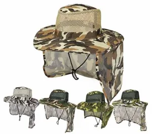Camo Sun Hat - Face & Neck Coverage ~ UPF 50 Sun Protection!