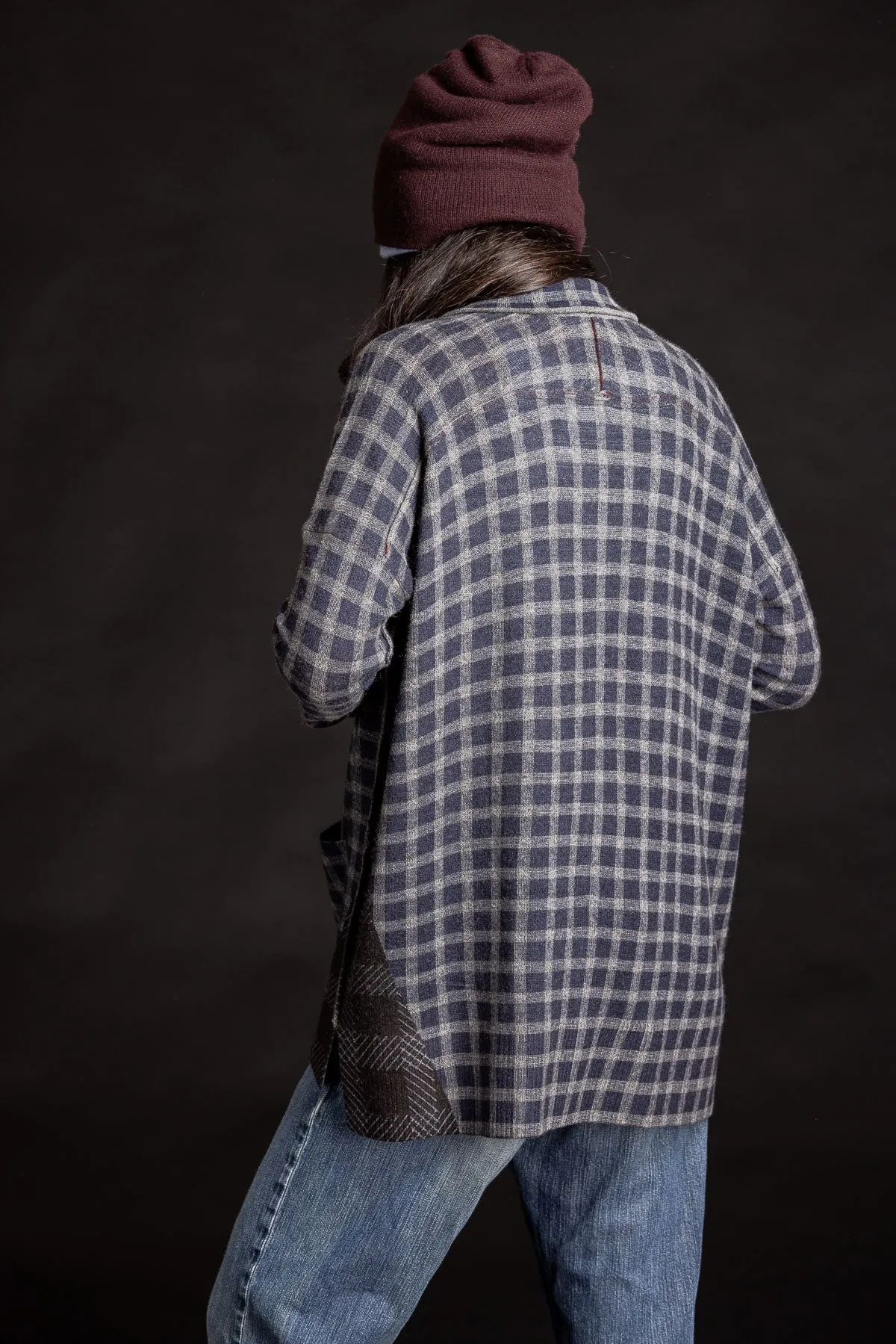 Cashmere Plaid Shirt - Navy/Thunder