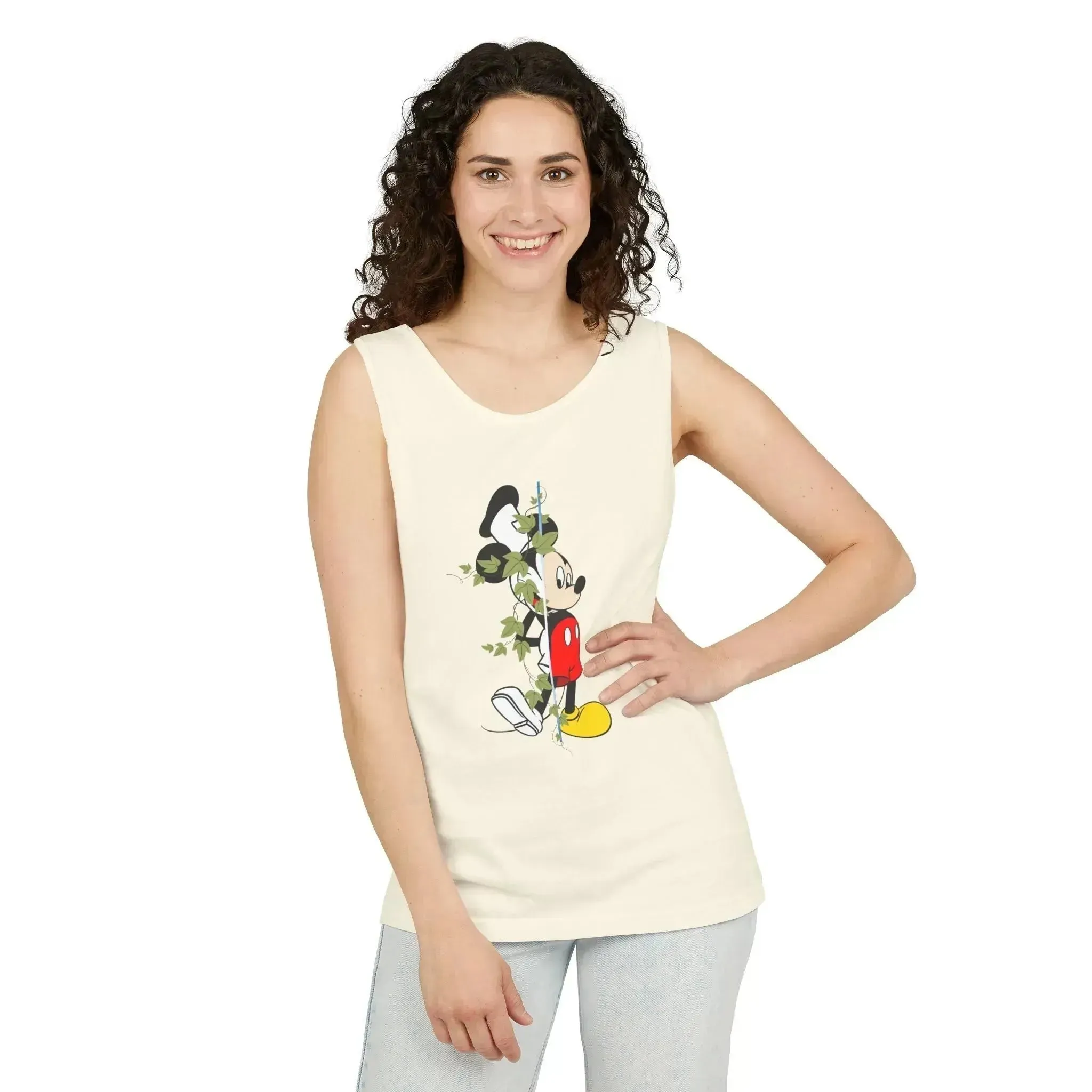 Cool Half Face Mickey Mouse Unisex Garment-Dyed Tank Top