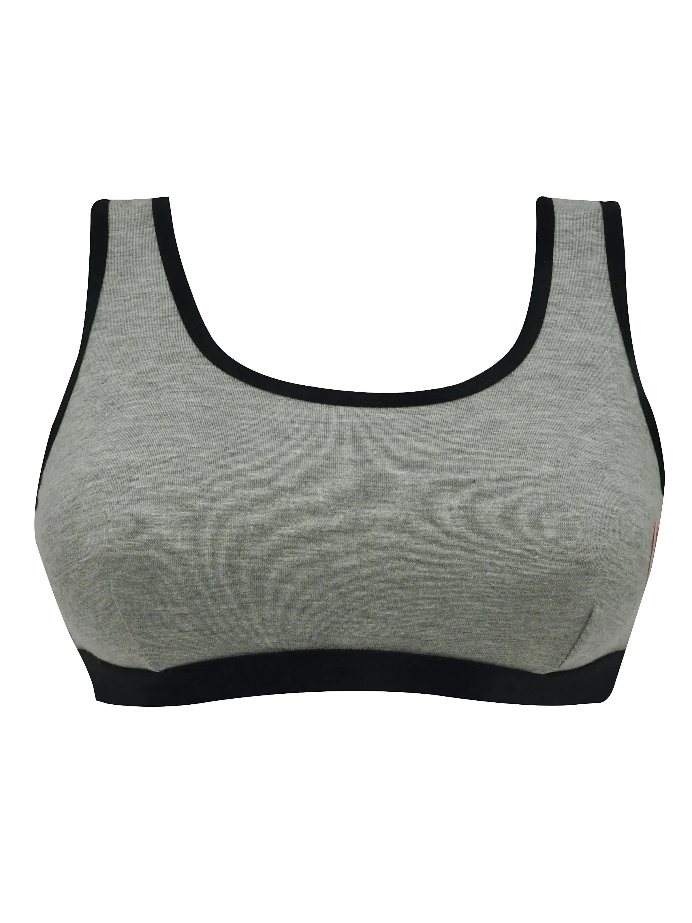 Cotton Workout Bra | Single-Layer Broad Strap | Non-Padded Beginner Bra | Solid