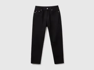 Cropped high-waisted jeans