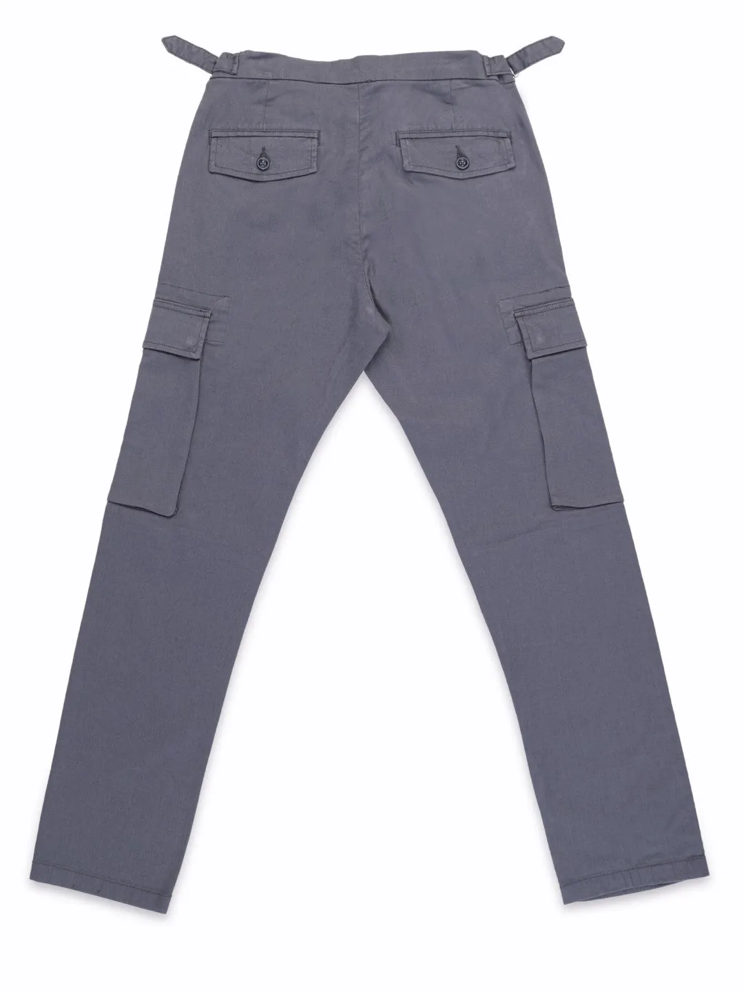 Dark Grey Cotton Stretch Cargo Pant