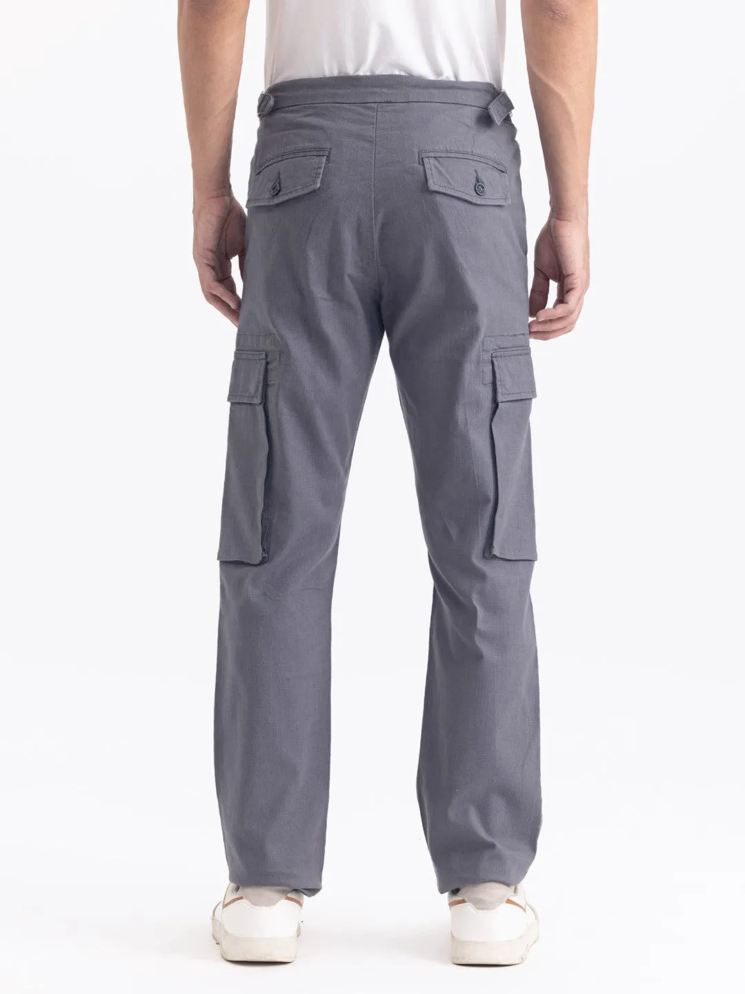Dark Grey Cotton Stretch Cargo Pant