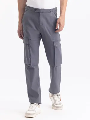 Dark Grey Cotton Stretch Cargo Pant