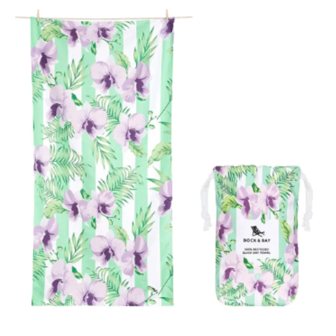 Dock & Bay Quick Dry Beach Towels - Botanical Orchid Utopia - Large 63" X 35" (Each)