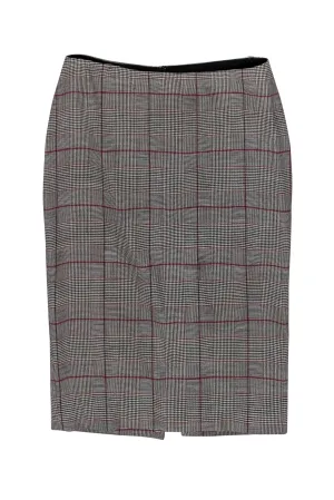 Dolce & Gabbana - Beige, Black, Red Plaid Pencil Skirt Sz 2