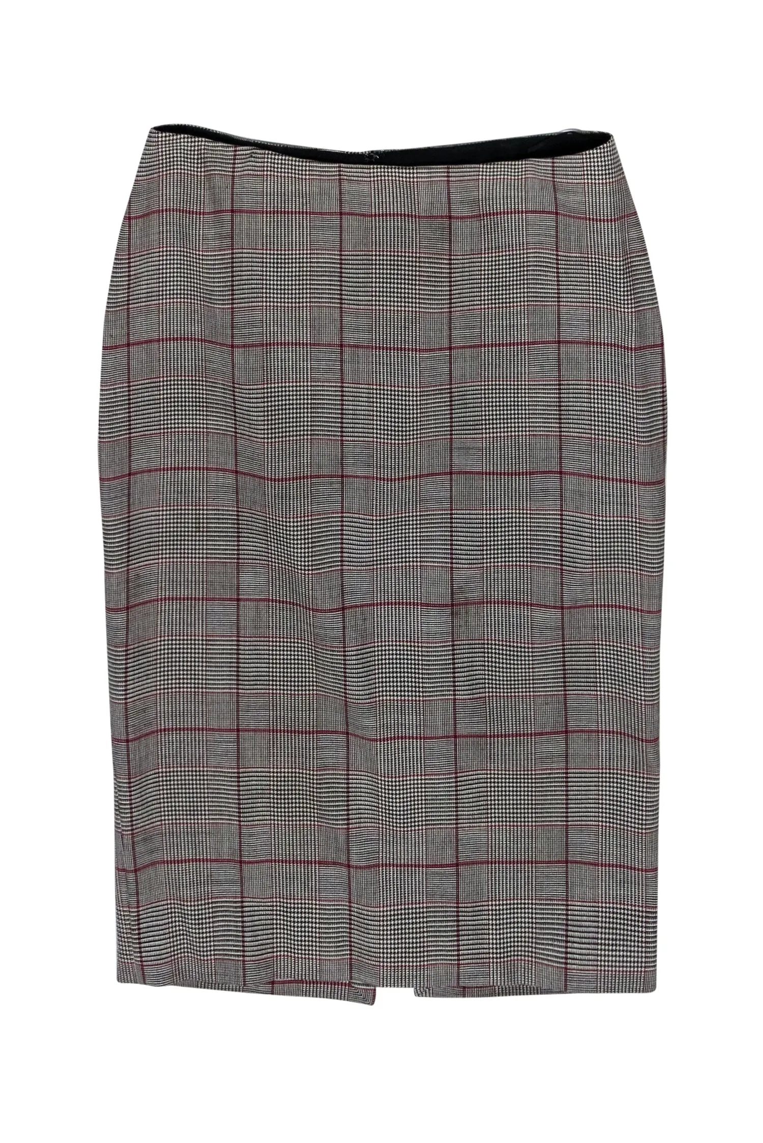 Dolce & Gabbana - Beige, Black, Red Plaid Pencil Skirt Sz 2