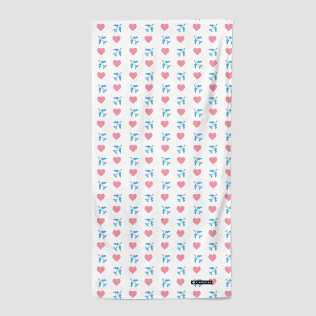 Emoji Heart Plane - Beach Towel