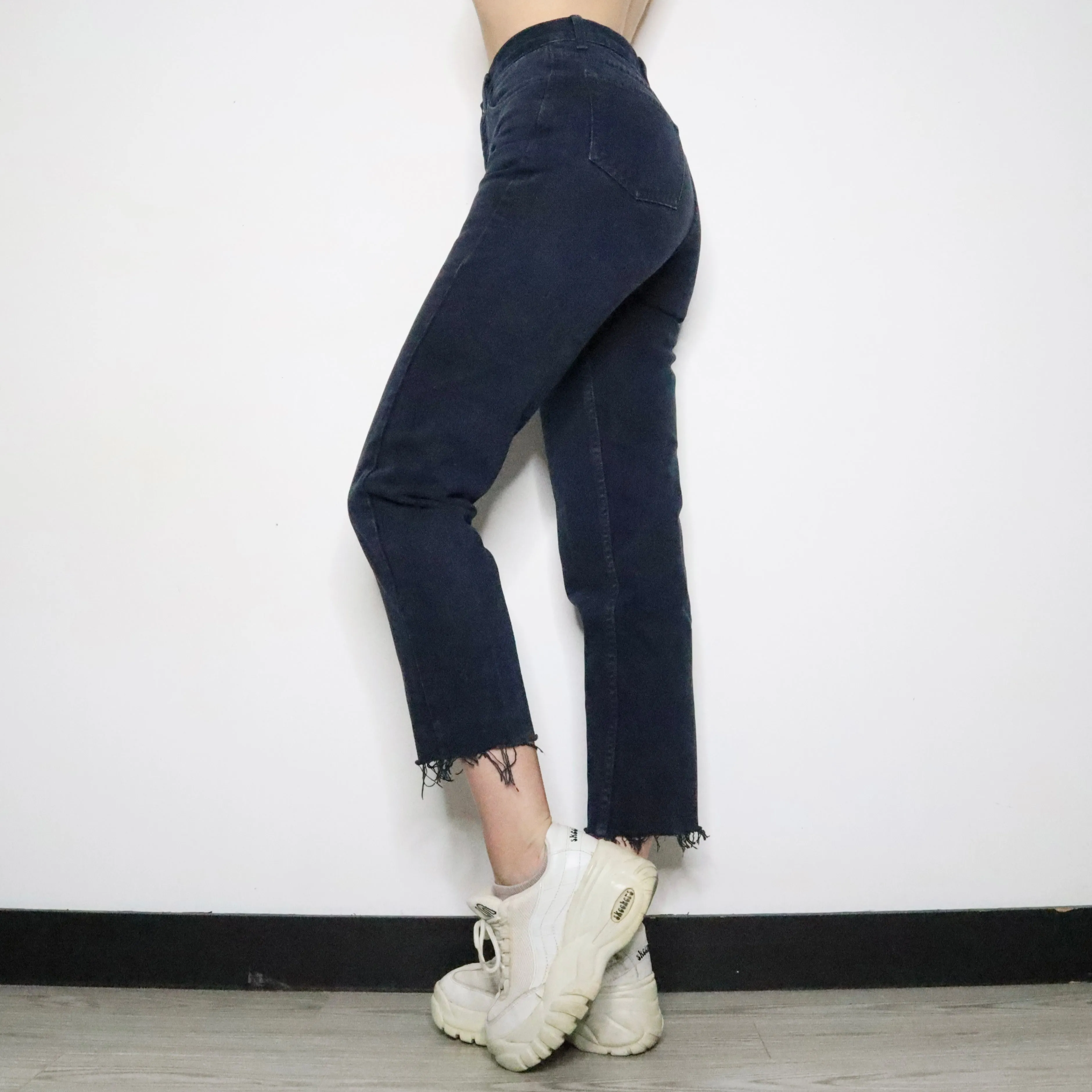 Guess Navy High Waisted Jeans (Small)