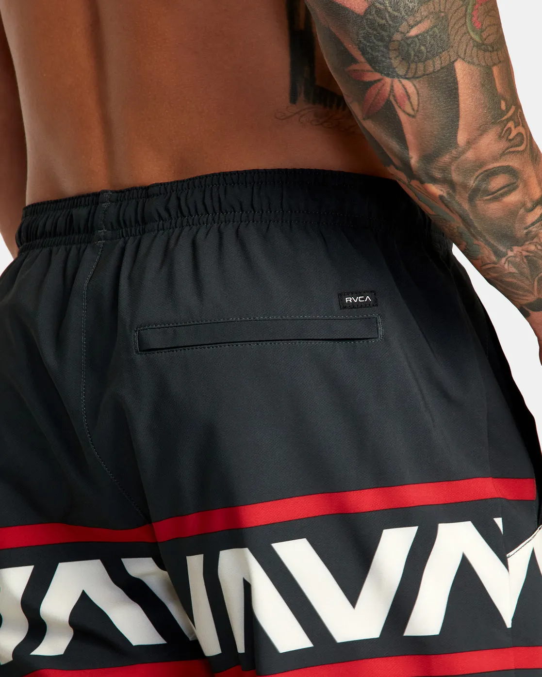 Hawaii Banded Yogger Stretch 17" Technical Shorts - Black