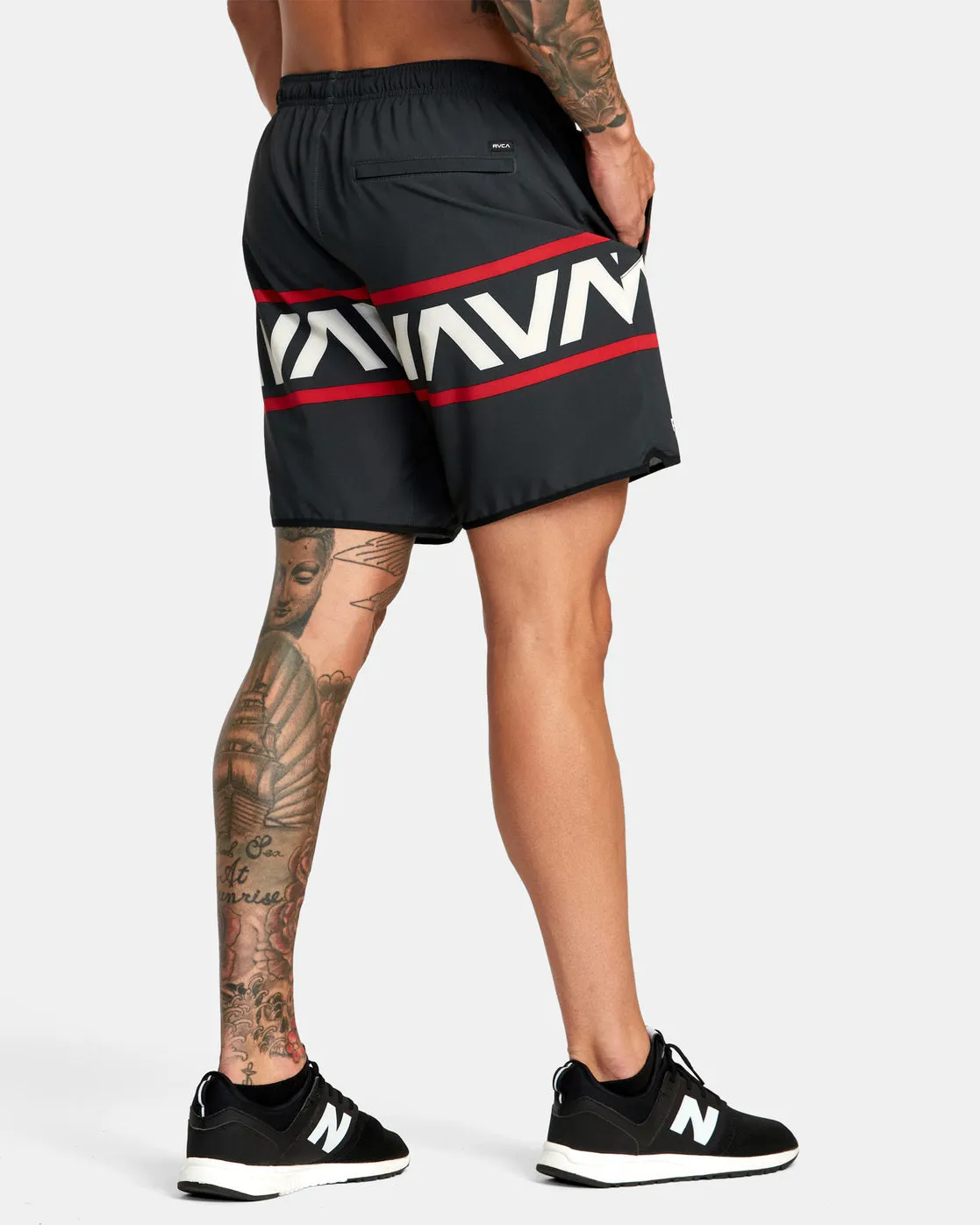 Hawaii Banded Yogger Stretch 17" Technical Shorts - Black