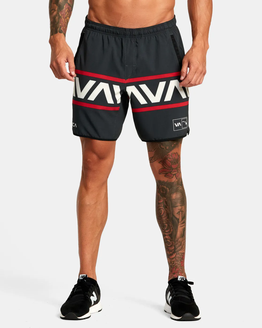 Hawaii Banded Yogger Stretch 17" Technical Shorts - Black