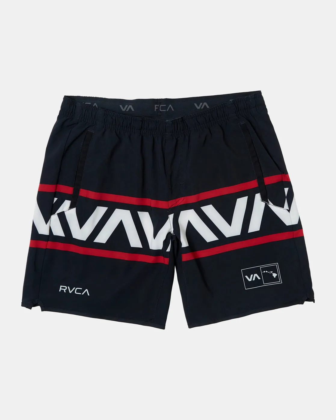 Hawaii Banded Yogger Stretch 17" Technical Shorts - Black