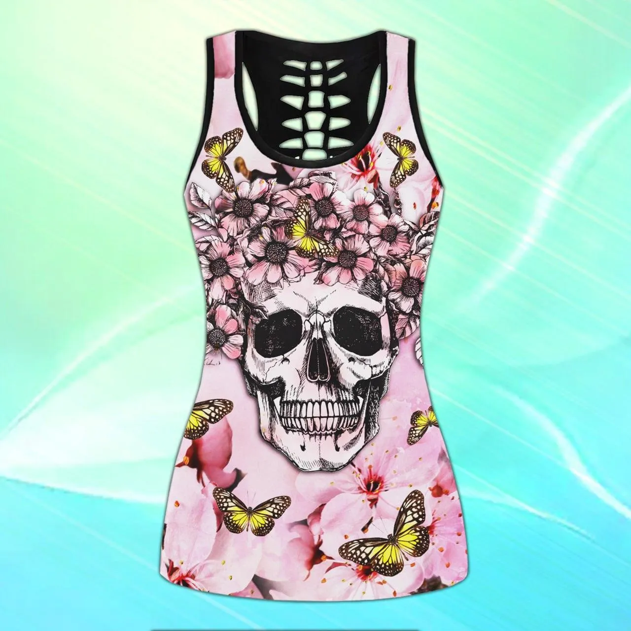 Hot Skull Butterfly Tanktops And Leggings Set