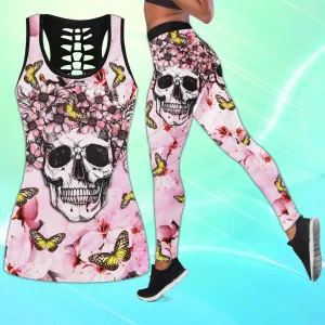 Hot Skull Butterfly Tanktops And Leggings Set