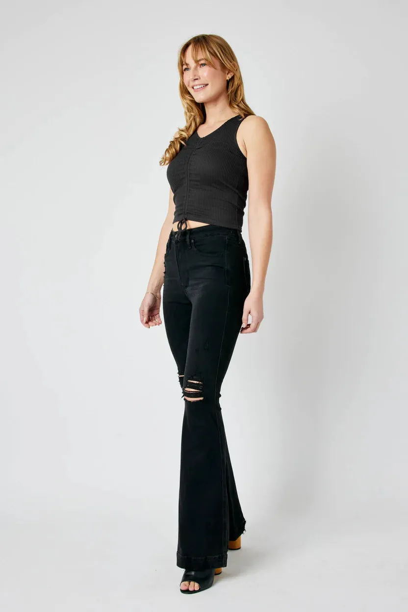 Judy Blue Black High Waisted Tummy Control Destroy Flare 88622