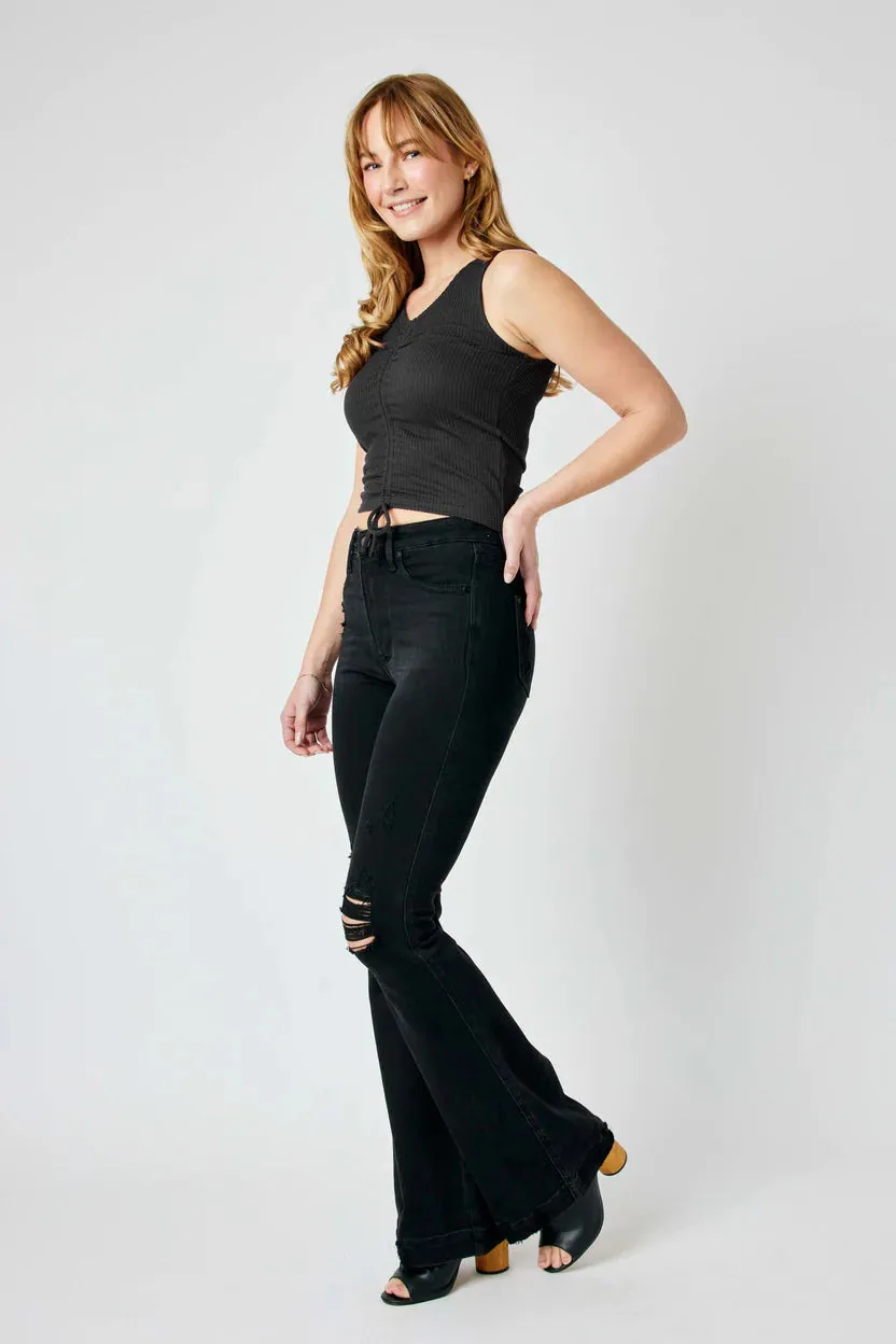 Judy Blue Black High Waisted Tummy Control Destroy Flare 88622
