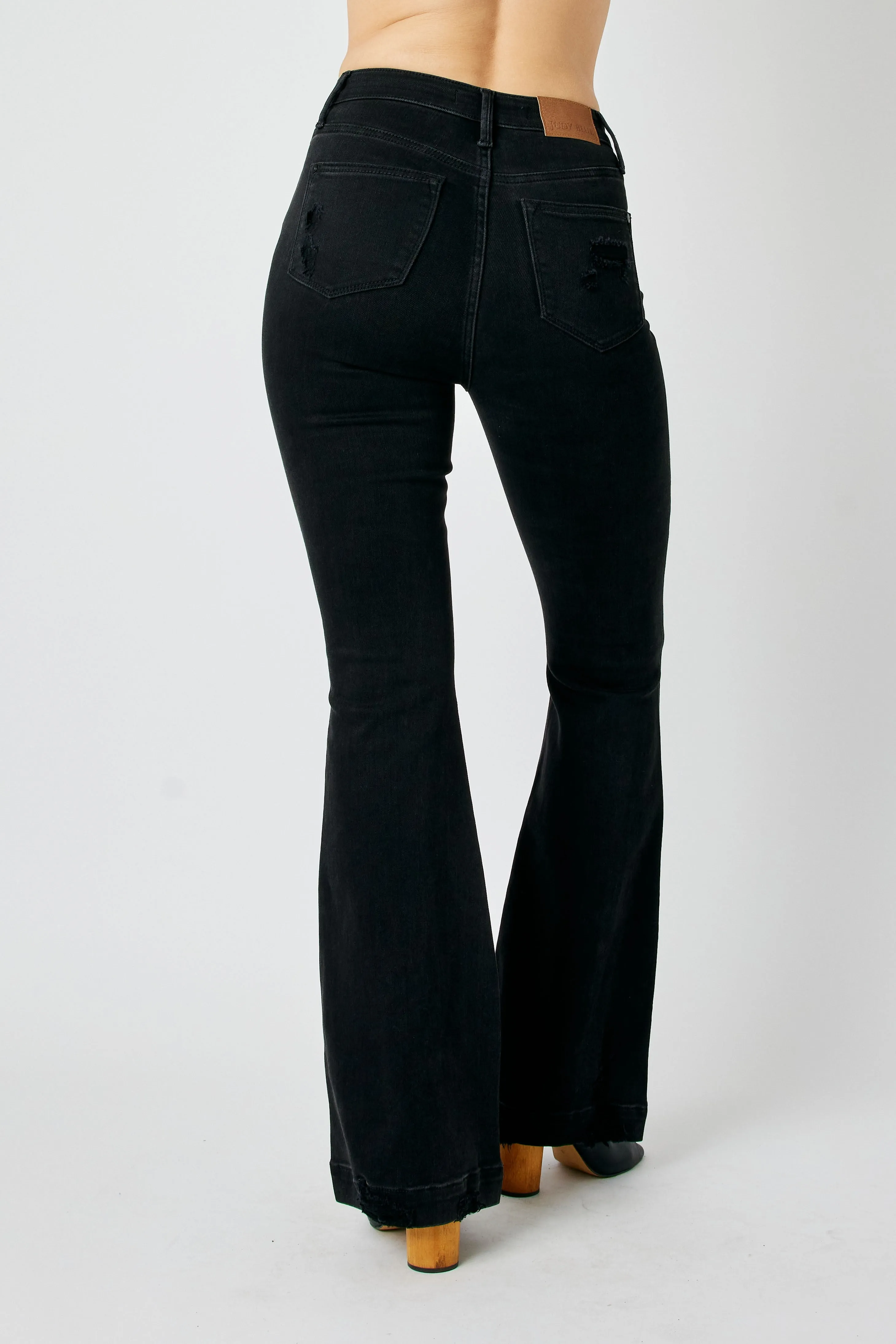 Judy Blue Black High Waisted Tummy Control Destroy Flare 88622
