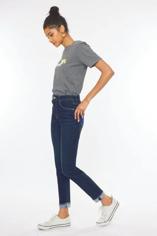 Kancan Dark High Rise Cigarette Jeans