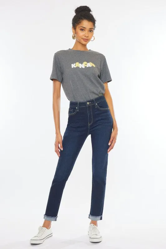 Kancan Dark High Rise Cigarette Jeans