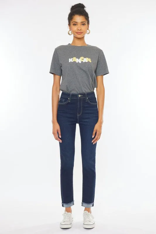 Kancan Dark High Rise Cigarette Jeans