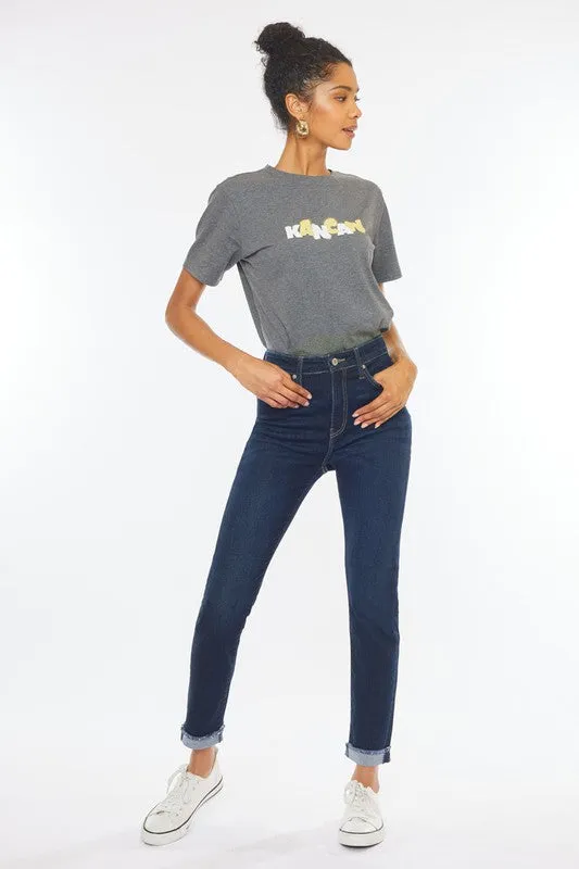 Kancan Dark High Rise Cigarette Jeans