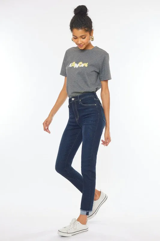 Kancan Dark High Rise Cigarette Jeans