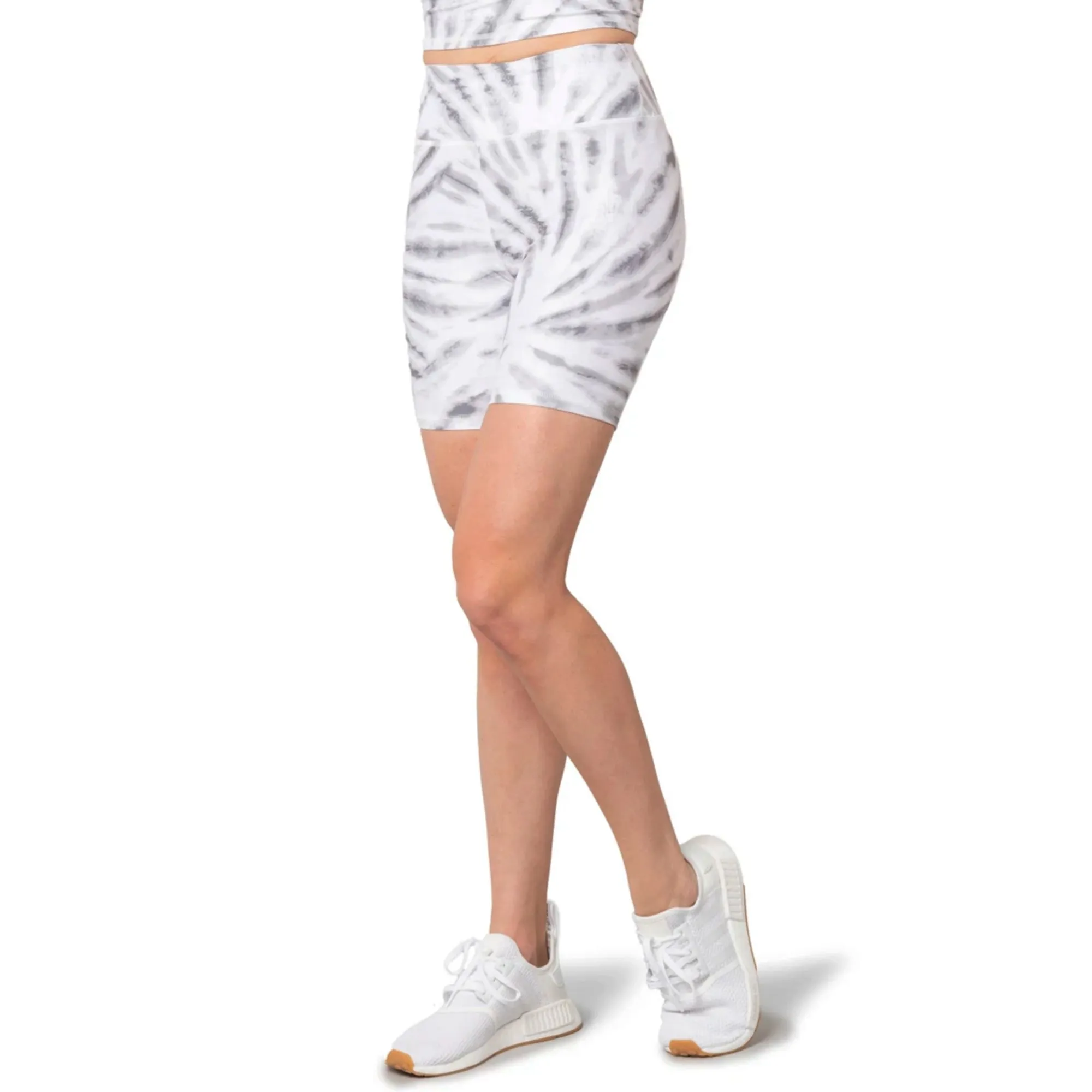 Kyodan Women's High Rise Moisture Wicking Soft Brushed Surface Printed Active Biker Shorts