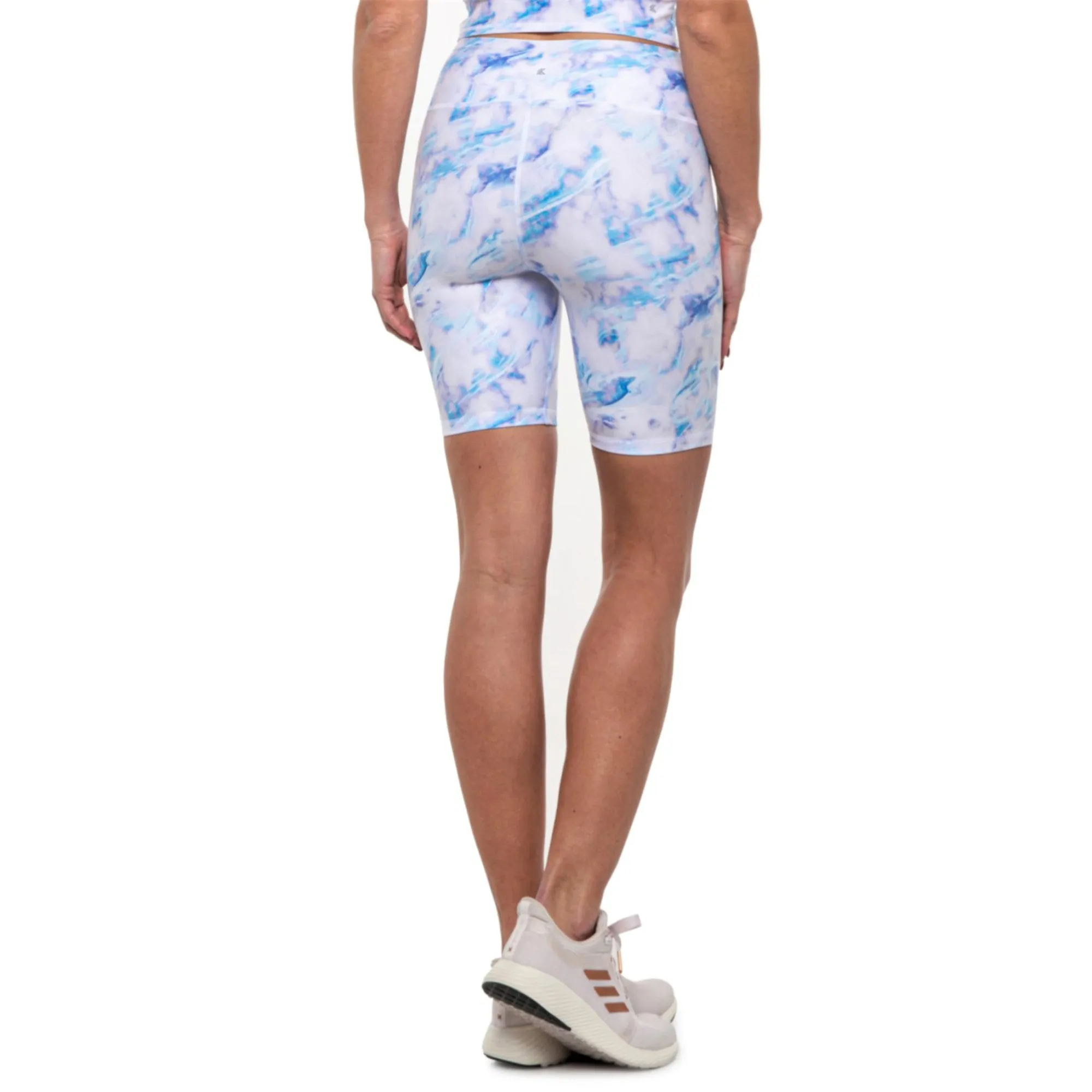 Kyodan Women's High Rise Moisture Wicking Soft Brushed Surface Printed Active Biker Shorts