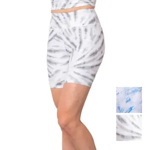 Kyodan Women's High Rise Moisture Wicking Soft Brushed Surface Printed Active Biker Shorts