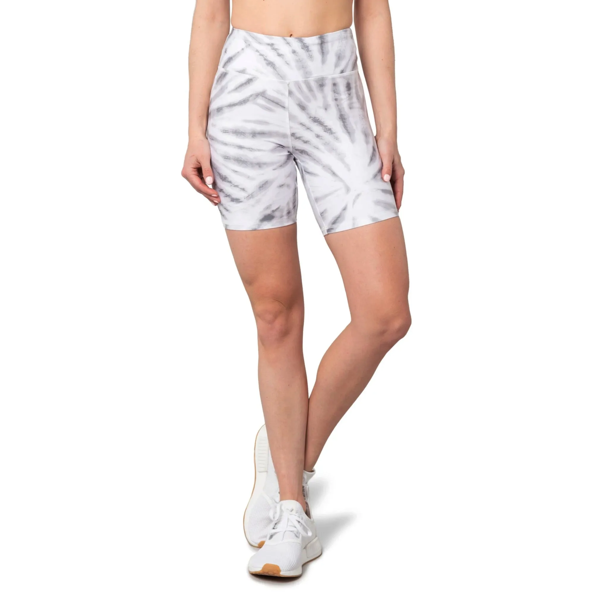 Kyodan Women's High Rise Moisture Wicking Soft Brushed Surface Printed Active Biker Shorts